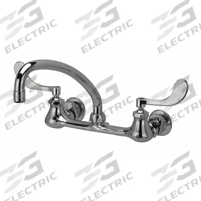 ZURN Low Arc Service Sink Faucet: Wall, Centerset, Brass, Chrome, 2.2 gpm Flow Rate - Widespread Utility Faucets
