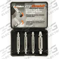 ALDEN Screw Extractor Set: 4 Pc, Double End Extractor Bit, Size #1/#2/#3/#4, #4 to #24 Capacity (MPN 8440P). Key specifications — attr1030267: ALDEN; attr1030276: #4 to #24; attr1030283: 8440P; attr1030273: #2; attr1075325: #10 to 3/8 in.