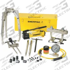 ENERPAC Hydraulic Puller Set: 30 ton Capacity with Attachments, 36 ton Cylinder Nominal Capacity (MPN BHP3751G). Key specifications — attr98874: ENERPAC; attr96739: HC7206 Hose; attr1177737: Hand Pump.