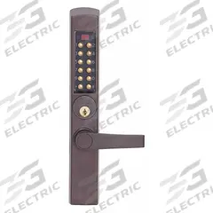 KABA E-PLEX Electronic Keyless Lock: Keypad, ADA Compliant (MPN E3065MSNL-744-41). Key specifications — Product Type: Electronic Keyless Lock; Manufacturer Part Number: E3065MSNL-744-41; Access Method: Keypad; Key Override Options: Schlage C Keyway.