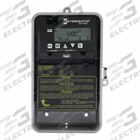 INTERMATIC Electronic Timer: 24 hr, Not Astronomic, 120-277V AC, SPST, Digital (MPN EP100C). Key specifications — Body Material: Plastic; Indoor/Outdoor Usage: Outdoor; Astronomic Functionality: Not Astronomic; Mounting Style: Surface; Brand: INTERMATIC.