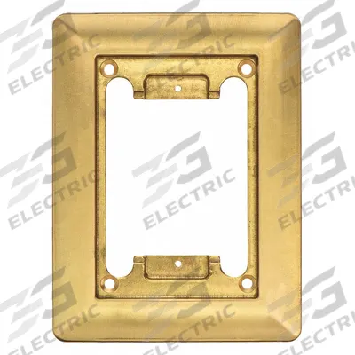 STEEL CITY Floor Box Cover: Rectangular, Gold, Brass, Brushed - Brass Electrical Floor Box Covers