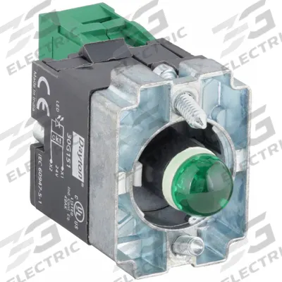 Dayton Lamp Module and Contact Block: 22 mm Panel Mounting Size, 1NO, Green, LED - Contact & Light Block Assemblies