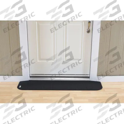 EZ EDGE Door Ramp: 46 in Lg, ADA Compliant, Black - Rubber Ramps
