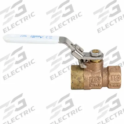 APOLLO Manual Two-Way Ball Valve: 1/2 in Size, Brass/Bronze, Straight, FNPT x FNPT - Bronze Ball Valves