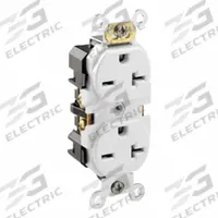 LEVITON Plugs and Receptacles: Duplex, 6-20, White, 250V AC, 20 A, 2 Pole / 3 Wire (MPN 5462-W)