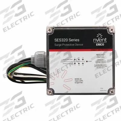 NVENT ERICO Surge Protection Device: Single Phase, 120/240V AC, 180/360V, Polycarbonate - External Surface-Mount SPDs