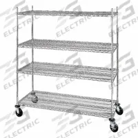 METRO Wire Shelving Unit: 36 in x 24 in x 69 in, Dry, Split Sleeve, 4 Shelves, Silver (MPN 4W655). Key specifications — attr15738: Silver; attr15739: (4) Posts; attr14157: Chrome; attr14150: Dry; attr14159: Round; attr5304: 4; attr14155: (2) Swivel with Brakes; attr14158: Steel.