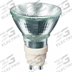 PHILIPS HID Bulb: Metal Halide, MR16, 2-Pin (GX10), 20 W Watt, 3000K, 1,000 lm Light Output, Clear (MPN CDM-MR16/20W/830/25D ELITE). Key specifications — Bulb Finish: Clear; Color Temperature: 3000K; Shatter-Resistant: No; Brand: PHILIPS; Voltage: 95V; Bulb Shape: MR16.