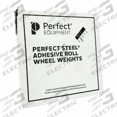 PERFECT EQUIPMENT Wheel Weight: Wheel Weights, Adhesive, Aluminum/Steel, Steel, Coated, 0.25 oz Wt (MPN 200576FEBLK). Key specifications — Coating: Coated; Compatible Vehicle Type: Passenger Cars; Compatible Rim Material: Steel; Material: Steel; Attachment Type: Adhesive; Product Type: Wheel Weights; Brand: PERFECT EQUIPMENT.