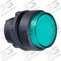 SCHNEIDER Extended Push Button: Green, 22 mm Mounting Size, Non-Metallic, Momentary (MPN ZB5AW13). Key specifications — Brand: SCHNEIDER; Action: Momentary; Series: XB5; Push Button Material Type: Non-Metallic.