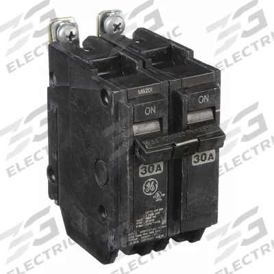 GE Miniature Circuit Breaker: THHQB, 30 A, 120/240V AC, Single Phase, 22kA at 120/240V AC - THQB & THHQB Series, Bolt-On GE Miniature Circuit Breakers