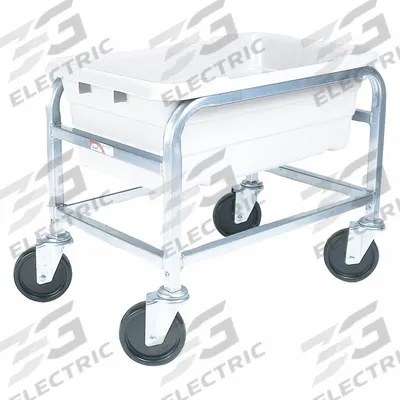 APPROVED VENDOR Tub Cart: 600 lb, 1 Bins/Tubs, 1 Shelves, Silver, 25 in L x 16 in W x 19 in H - Lightweight Corrosion-Resistant Vertical Rack-Style Tub Carts