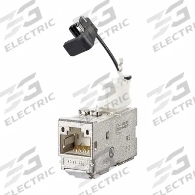 METZ CONNECT Wall Outlet: Cat6A, Data/HDBaseT/Power, 8 Poles, 90° Angled, Cable - RJ45 Connector Assemblies with Punch-Down Connections