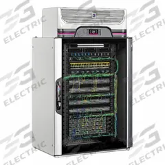 RITTAL Micro Data Center: RiMatrix Blue e+, 1.6 kW Max Rated IT Load, 24U, NEMA 12, EAC-16S. Key specifications — UPS Characteristics: NEMA 5-20P Input; Basic PDU Characteristics: (1) 2.4kW Single-Phase 120V PDU; Metered PDU Characteristics: Metered Inlet; NEMA Rating: 12; Input Voltage - Single Phase: 110 to 240V AC; Input Voltage - Three Phase: 380 to 480V AC; Climate Control System: (1) Blue e+ Roof-Mounted Cooling Unit.