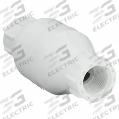 DAYTON Spring Check Valve: Inline Valve Body, 1/2 in Pipe Size, FNPT x FNPT, PVC, Female, NPT, NPT (MPN 4RG64). Key specifications — Brand: DAYTON; Poppet Material: Stainless Steel.
