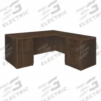 REGENCY Desk: Particle Board, Walnut, 2 Pedestals, 5 Drawers, 60 in Overall Wd, 29 in Overall Ht (MPN LLDFP6030NW). Key specifications — Desktop Material: Particle Board; Includes Modesty Panel: Yes; Pedestal Location: Double Pedestal; Kit Product Type: Double Pedestal Desk; Desktop Color: Walnut; Brand: REGENCY; Frame Color: Neo Walnut; Frame Material: Particle Board.