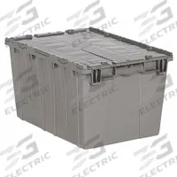 ORBIS Attached Lid Tote: 12.7 gal, 21 3/4 in x 14 7/8 in x 12 1/8 in, Gray Body, Gray Lid, Plastic (MPN FP171 GRAY). Key specifications — attr1188613: Plastic; attr1188631: ORBIS.