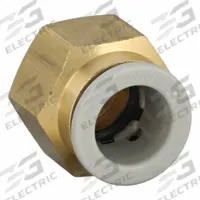 SMC Push-Fit Adapter Fitting: 10 mm OD x 1/8 in Pipe Size, Push-to-Connect x BSPT, Brass, Brass (MPN KQ2H10-01AS). Key specifications — Brand: SMC; Thread Size A: 1/8".