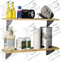 ARROW Shelving Kit: 1 in x 8 3/8 in x 35 3/4 in, Gray, Steel, 2 Shelves (MPN SS404). Key specifications — Compatible Brand and Series: Arrow; Brand: ARROW; Product Type: Shelving Kit; Material: Steel; Finish: Hot Dipped Galvanized; Includes Mounting Hardware: Yes.