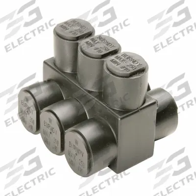 BURNDY Multitap Connector: 3 Port, Double-Sided Entry, 10 AWG – 350 kcmil Wire Size - Dry-Location Double-Sided Entry Multitap Connectors