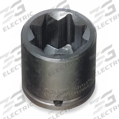 PROTO Impact Socket: 1/2 in Drive Size, SAE, 1 1/16 in Socket Size, 8-Point, Std - 1/2" Drive Impact Sockets