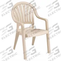 GROSFILLEX Armchair: Sandstone, Sandstone, Glossy, 17 1/4 in Seat Ht, 27 in Seat Wd, 75 in Seat Dp (MPN 49092066). Key specifications — Finish: Glossy; Frame Color: Sandstone; Frame Material: Polypropylene; Seat Color: Sandstone; Seat Material: Polypropylene.