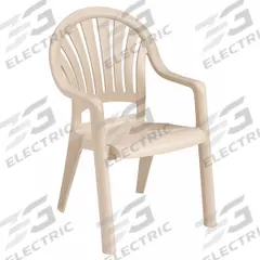 GROSFILLEX Armchair: Sandstone, Sandstone, Glossy, 17 1/4 in Seat Ht, 27 in Seat Wd, 75 in Seat Dp (MPN 49092066). Key specifications — Finish: Glossy; Frame Color: Sandstone; Frame Material: Polypropylene; Seat Color: Sandstone; Seat Material: Polypropylene.
