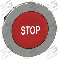 SCHNEIDER ELECTRIC Push Button Head: 30 mm Panel Size, Non-Illuminated, Metallic, Stop, Red (MPN ZB4FA434). Key specifications — Manufacturer Part Number: ZB4FA434; Compatible Operator Illumination: Non-Illuminated; Compatible with Series: XB4; Head Attachment Type: Screw-On; Head Material: Metal; Brand: SCHNEIDER; Legend: Stop.