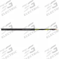 CHAINFLEX Control Cable: 14 AWG Conductor Size, 3 Conductors, PVC, Order by the Foot, Black (MPN CF150-UL-25-03). Key specifications — Conductor Size: 14 AWG; Minimum Bend Radius Factor - Fixed: 4 x OD; Minimum Bend Radius Factor - Flexible: 6 x OD; Shielding: Unshielded; Brand: CHAINFLEX.