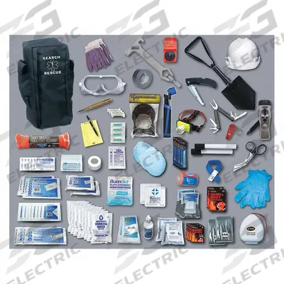 EMI Search and Rescue Basic Kit: 100 Components, Nylon, Backpack, Black, Medication Included - Backpack Trauma Kits