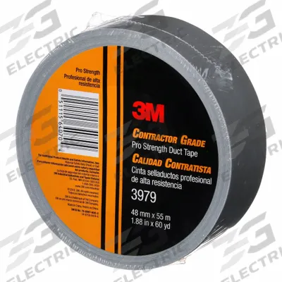 3M Duct Tape: Medium Duty, Gray, 1 7/8 in Wd, 60 yd Lg, 7.9 mil Thick, 3979 - General Purpose Duct Tape