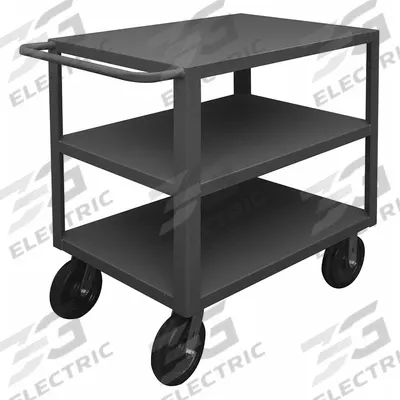 APPROVED VENDOR Utility Cart: 5,000 lb, 48 in L x 30 in W Shelf, 3 Shelves, Gray - Heavy-Duty General Purpose Utility Carts