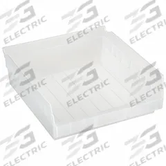 QUANTUM STORAGE SYSTEMS Shelf Bin: 11 5/8 in Overall Lg, 11 1/8 in x 4 in, Clear, Nesting Capable (MPN QSB109CL). Key specifications — attr1179622: QUANTUM STORAGE SYSTEMS; attr1179611: 0%; attr1179616: QSB109CL; attr1179624: Dividers Not Included; attr1249172: Not Electrostatic Discharge Conductive.