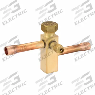 Parker Refrigerant Ball Valve: 3/8 in Sweat, 750 psi Max, 1/4"-20 UNC – Bottom - Sweat Connection Service Valves