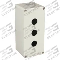 SCHNEIDER ELECTRIC Push Button Enclosure: 22mm, 3 Holes, Cast Zinc, NEMA 13/4 (MPN XAPG39503). Key specifications — Brand: SCHNEIDER; Environments & Applications: Oil-Tight and Dust-Tight.