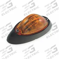 GROTE Side Turn Marker Lamp: Incandescent, Turn Signal Light, Amber, Oval, 2 1/2 in Overall Ht (MPN 52023). Key specifications — Standards: FMVSS 108; Electrical Connection: Male Pin; Brand: GROTE; Installation Type: Permanent; Lens Color: Amber; Mount Type: Screw; Lighting Technology: Incandescent; Light Type: Turn Signal Light.