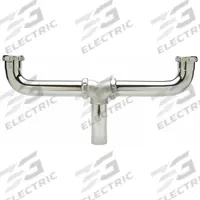ZURN Waste Tee: Cast Brass, Chrome-Plated, Silver, 1 1/2 in Nominal Pipe Size, 8 1/4 in Overall Lg (MPN Z8758-SC). Key specifications — Finish: Chrome-Plated; Includes: Arm; Brand: ZURN; Material: Cast Brass; Connection Type: Slip.