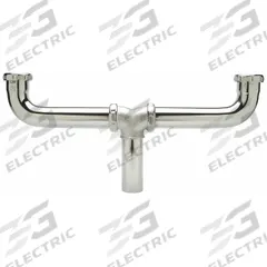 ZURN Waste Tee: Cast Brass, Chrome-Plated, Silver, 1 1/2 in Nominal Pipe Size, 8 1/4 in Overall Lg (MPN Z8758-SC). Key specifications — Finish: Chrome-Plated; Includes: Arm; Brand: ZURN; Material: Cast Brass; Connection Type: Slip.