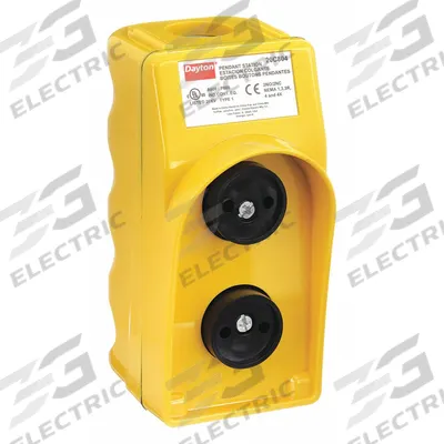 Dayton Pendant Control Station: (2) Push Buttons, 2NO/2NC, No Legend - Push-Button Pendants