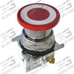 EATON Emergency Stop Push Button: Non-Illuminated, Mushroom Head Profile, Metallic, 30 mm, 2NC (MPN 10250T9B62-3X). Key specifications — Brand: EATON; Action: Maintained/Momentary; Series: 10250T; Push Button Material Type: Metallic.