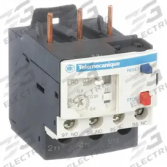 SCHNEIDER Overload Relay: Thermal Protection, 3 Poles, 1NO/1NC, Phase Loss Sensitivity (MPN LRD03). Key specifications — Brand: SCHNEIDER; Auxiliary Contact Form: 1NO/1NC; Compatible Contactor Series: TeSys Deca; Terminal Connection Type: Screw Clamp Terminals; Maximum Voltage Rating: 690V AC; Phase Loss Sensitivity: Yes; Thermal Units Required: None (Relay Includes Integrated Bimetallic Elements); Compatible Contactors: TeSys Deca (9 to 38 Amp Models).