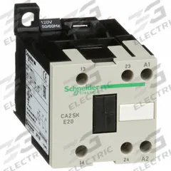 SCHNEIDER IEC Control Relay: DIN-Rail & Surface Relay Mounting, 120V AC Coil Volt, 2NO, 10 A (MPN CA2SKE20G7). Key specifications — Brand: SCHNEIDER.