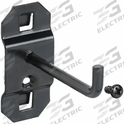 APPROVED VENDOR Single Rod Pegboard Hook: 2 1/2 in x 1 in, Screw-In, Surface - Hooks for Square-Hole Pegboard