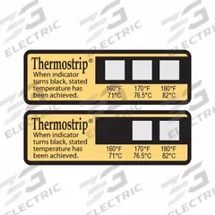 THERMOSTRIP Dishwasher Thermometer: HACCP Food Safety, 1 3/4 in Overall Lg (MPN 9008-16). Key specifications — Accuracy: ±1 °C; Brand: THERMOSTRIP; Case Material: Plastic; Features: Irreversible; NSF Certified: No; Thermometer Type: Dishwasher Thermometer; Metal Detectable: No.