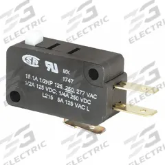HONEYWELL Miniature Snap Action Switch: Plunger Actuator, 1NO/1NC, Quick Connect (MPN V7-1C17D8). Key specifications — AC Contact Rating: 15 A @ 125 V; Electrical Connection: Quick Connect; Series: V7; Brand: HONEYWELL.