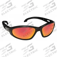 EDGE EYEWEAR Safety Glasses: AP Red Lens, Full-Frame, Metal Detectable, Black Frame, Dakura Series (MPN SWAP119). Key specifications — Brand: EDGE EYEWEAR; Frame Color: Black; Lens Color: AP Red.