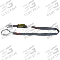 MILLER BY PIP Shock-Absorbing Lanyard: Shock Pack, Arc-Flash Rated, Steel Rebar Hook, 1 Legs, Black (MPN 913KR-Z7/6FTBK). Key specifications — Brand: MILLER BY PIP; Color: Black; Visual Load Indicator: Yes; Shock-Absorbing Lanyard Material: Kevlar.
