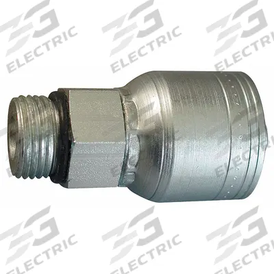 AEROQUIP Hydraulic Crimp Fitting: Steel x Steel, Straight, -12 For Hose Dash Size - Aeroquip Crimp Hydraulic Hose Fittings with ORB Connection