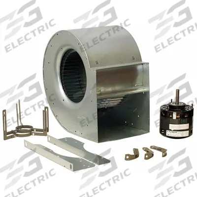 Dayton Blower with Motor: 9 1/2 in Wheel Dia, Direct Drive, Includes Drive Pack - Direct-Drive Blowers with Drive